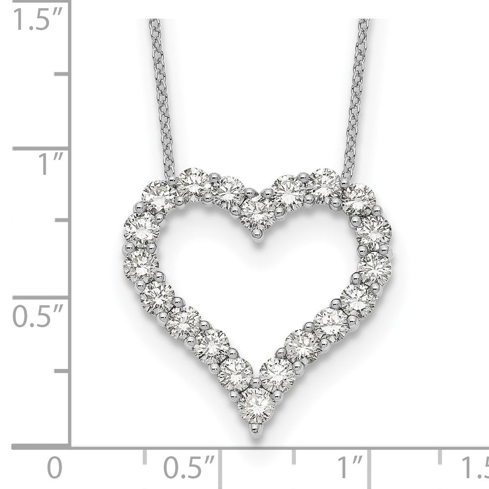 14K Weißgold Herzanhänger mit echtem Diamant