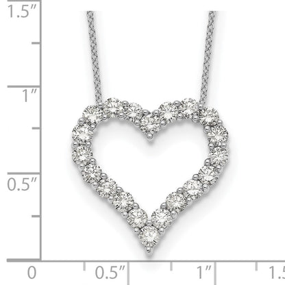 14K Weißgold Herzanhänger mit echtem Diamant