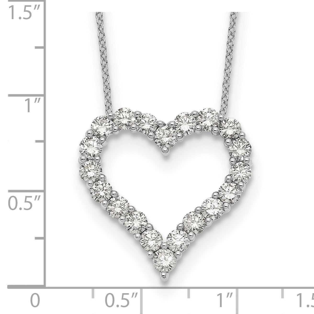 14K Weißgold True Origin 2 Karat Im Labor Gezüchtet Diamant Vs Def 18 Zoll Offen Herz Anhänger Halskette