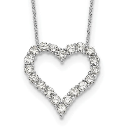 14K Weißgold Herzanhänger mit echtem Diamant