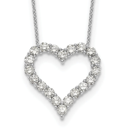 14K Weißgold Echt Diamant Herz 18 Zoll Halskette