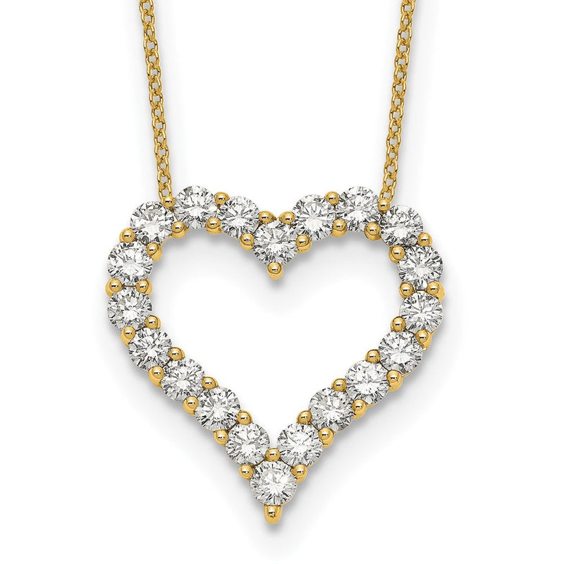 14K Gelbgold True Origin 2 Karat Im Labor Gezüchtet Diamant Vs Def 18 Zoll Offen Herz Anhänger Halskette