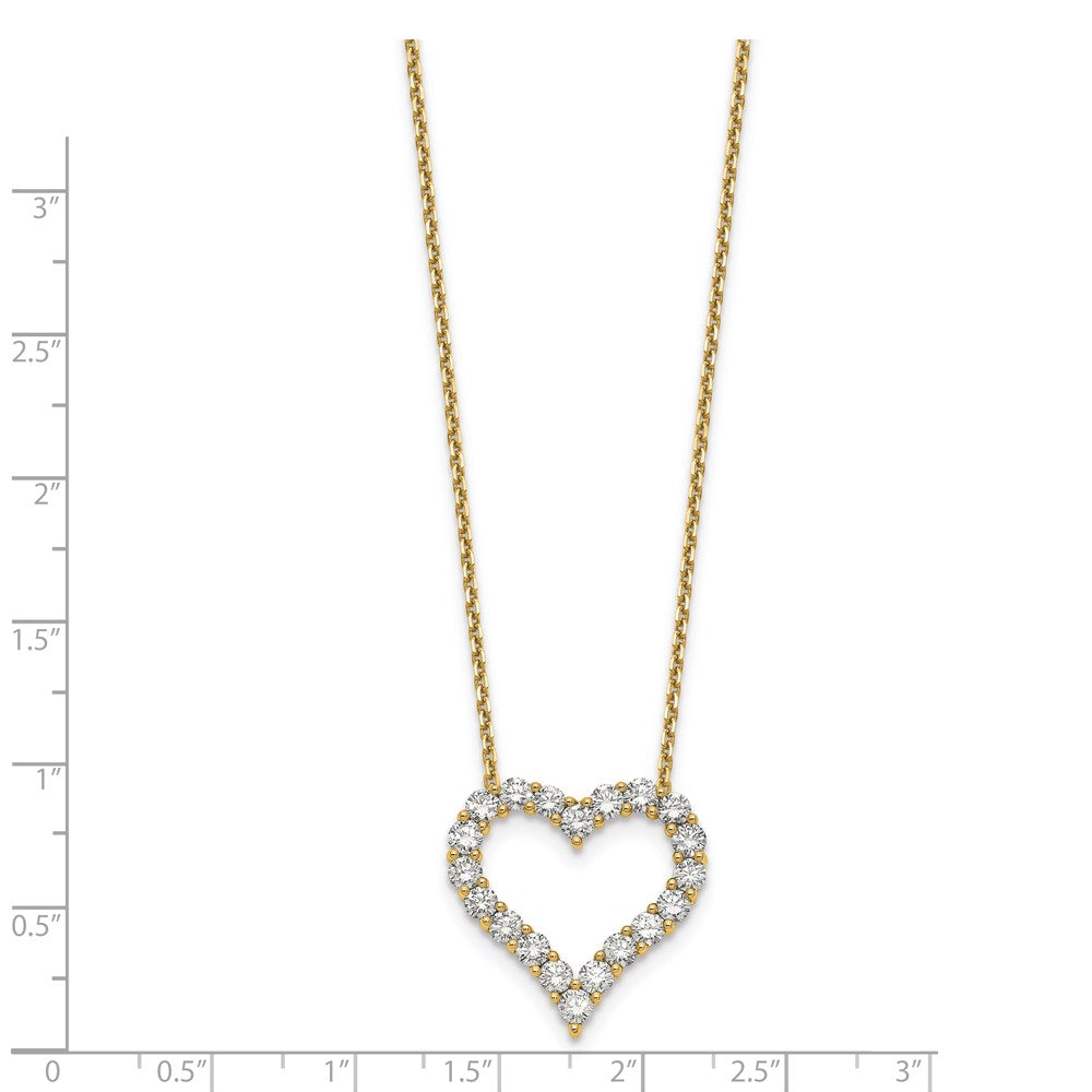 45,7 cm (18 Zoll) 14K Gelbgold Herz-Anhänger mit Kettenhalskette