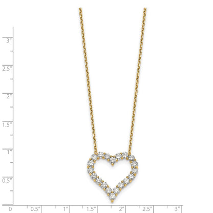 45,7 cm (18 Zoll) 14K Gelbgold Herz-Anhänger mit Kettenhalskette