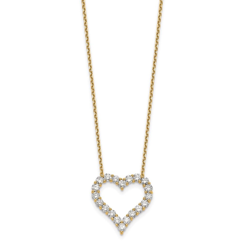45,7 cm (18 Zoll) 14K Gelbgold Herz-Anhänger mit Kettenhalskette