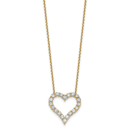 45,7 cm (18 Zoll) 14K Gelbgold Herz-Anhänger mit Kettenhalskette
