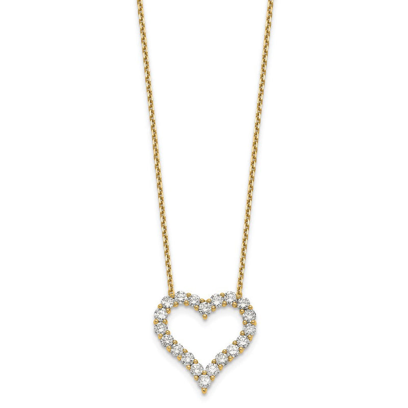 45,7 cm (18 Zoll) 14K Gelbgold Herz-Anhänger mit Kettenhalskette