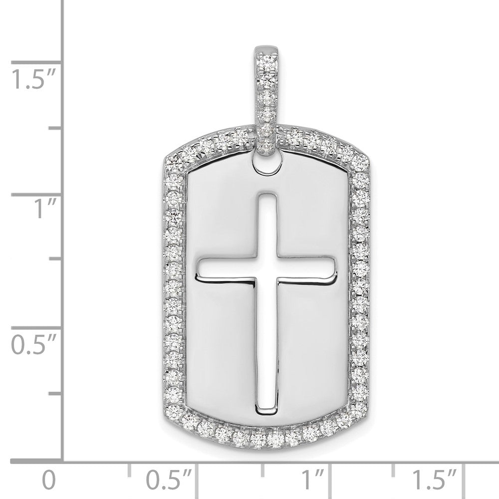 14K Weißgold True Origin Herren 3/4 Karat Im Labor Gezüchtet Diamant Vs D E F Kreuz Erkennungsmarke Anhänger