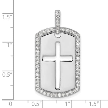 14K Weißgold True Origin Herren 3/4 Karat Im Labor Gezüchtet Diamant Vs D E F Kreuz Erkennungsmarke Anhänger