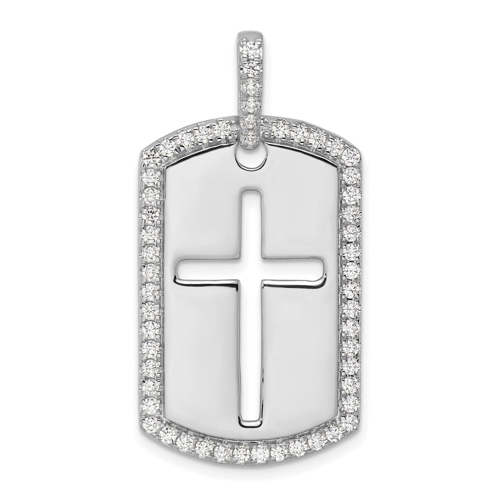 14K Weißgold True Origin Herren 3/4 Karat Im Labor Gezüchtet Diamant Vs D E F Kreuz Erkennungsmarke Anhänger