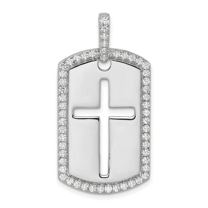 14K Weißgold True Origin Herren 3/4 Karat Im Labor Gezüchtet Diamant Vs D E F Kreuz Erkennungsmarke Anhänger