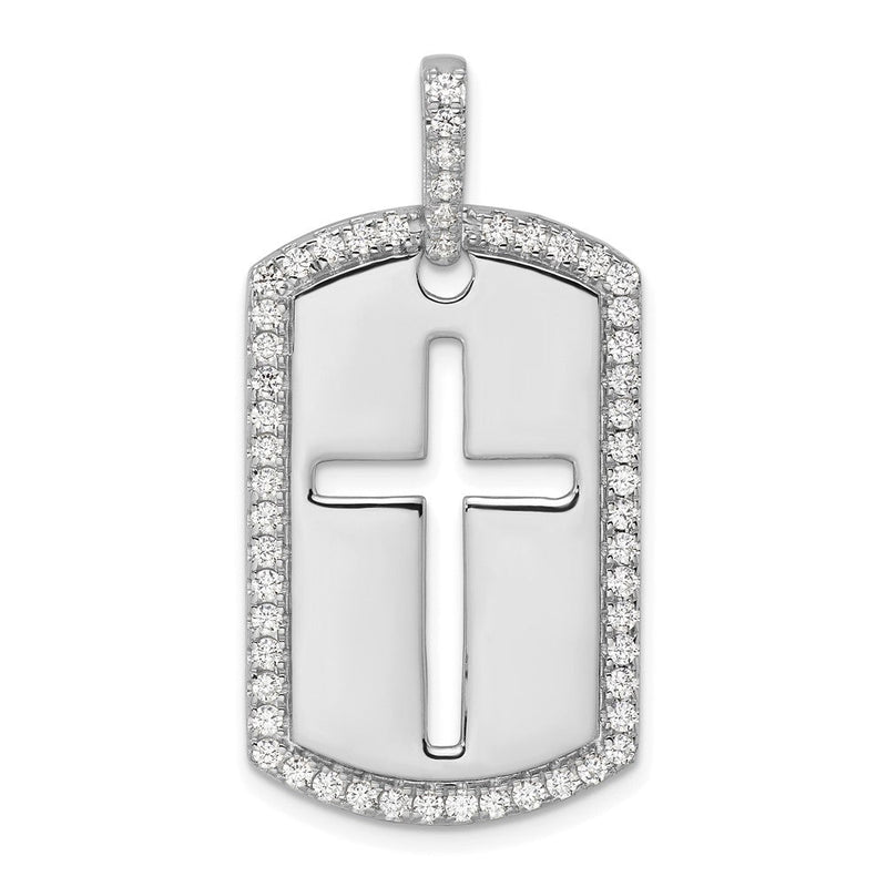 14K Weißgold True Origin Herren 3/4 Karat Im Labor Gezüchtet Diamant Vs D E F Kreuz Erkennungsmarke Anhänger
