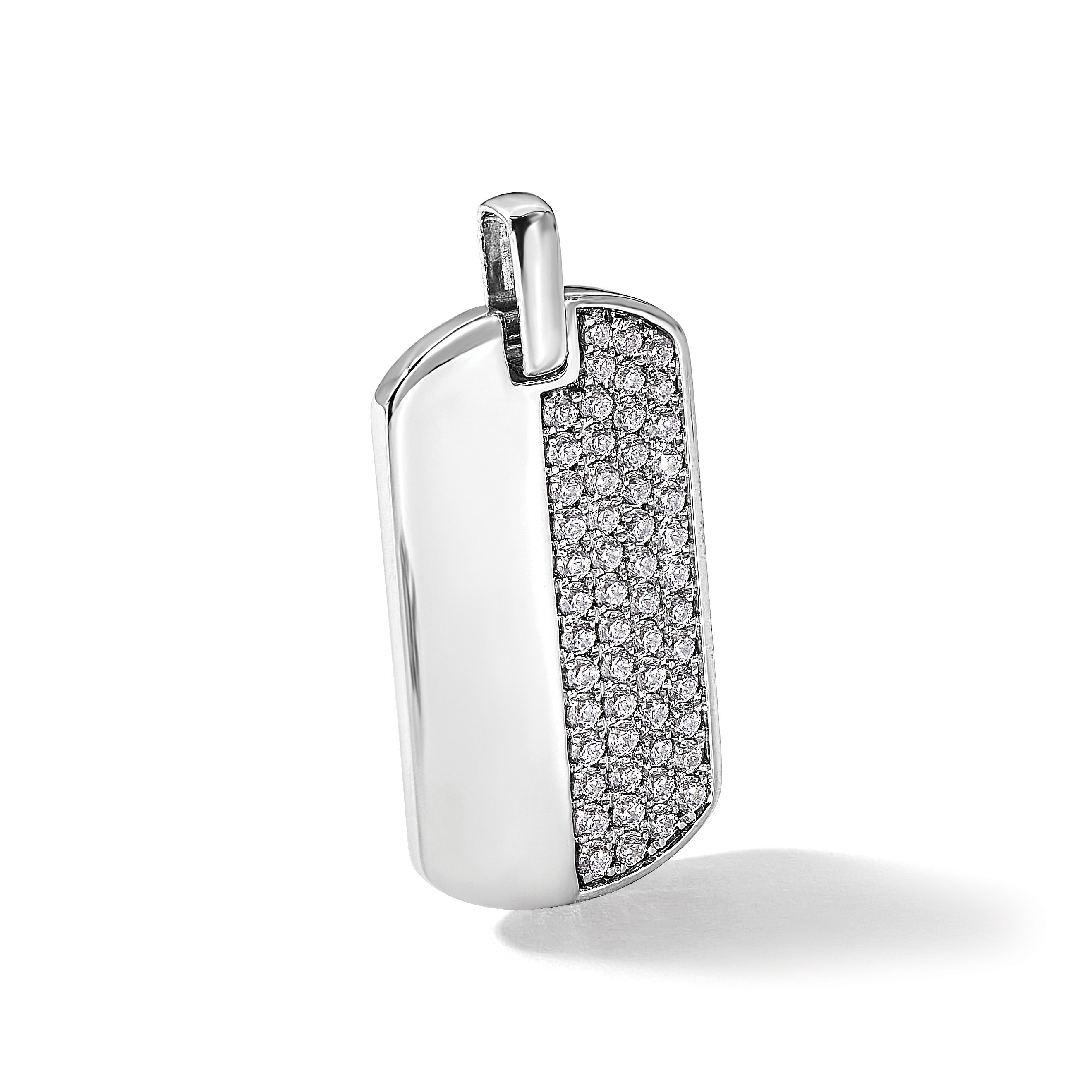 14K Weißgold True Origin Herren 1 Karat Im Labor Gezüchtet Diamant Vs D E F Erkennungsmarke Anhänger