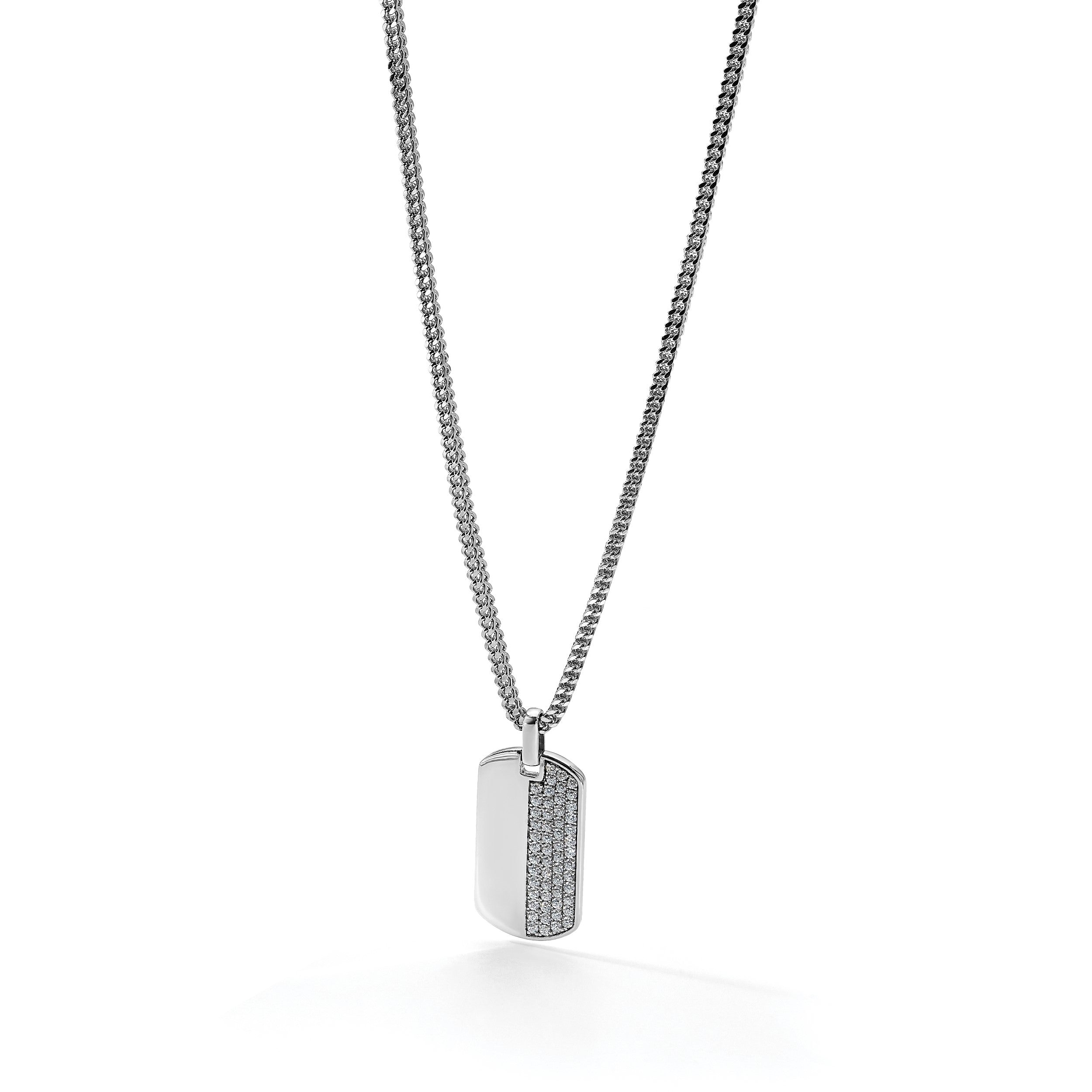 14K Weißgold True Origin Herren 1 Karat Im Labor Gezüchtet Diamant Vs D E F Erkennungsmarke Anhänger