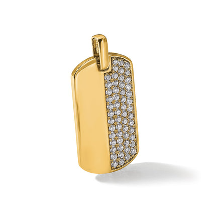 14K Gelbgold True Origin Herren 1 Karat Im Labor Gezüchtet Diamant Vs D E F Erkennungsmarke Anhänger