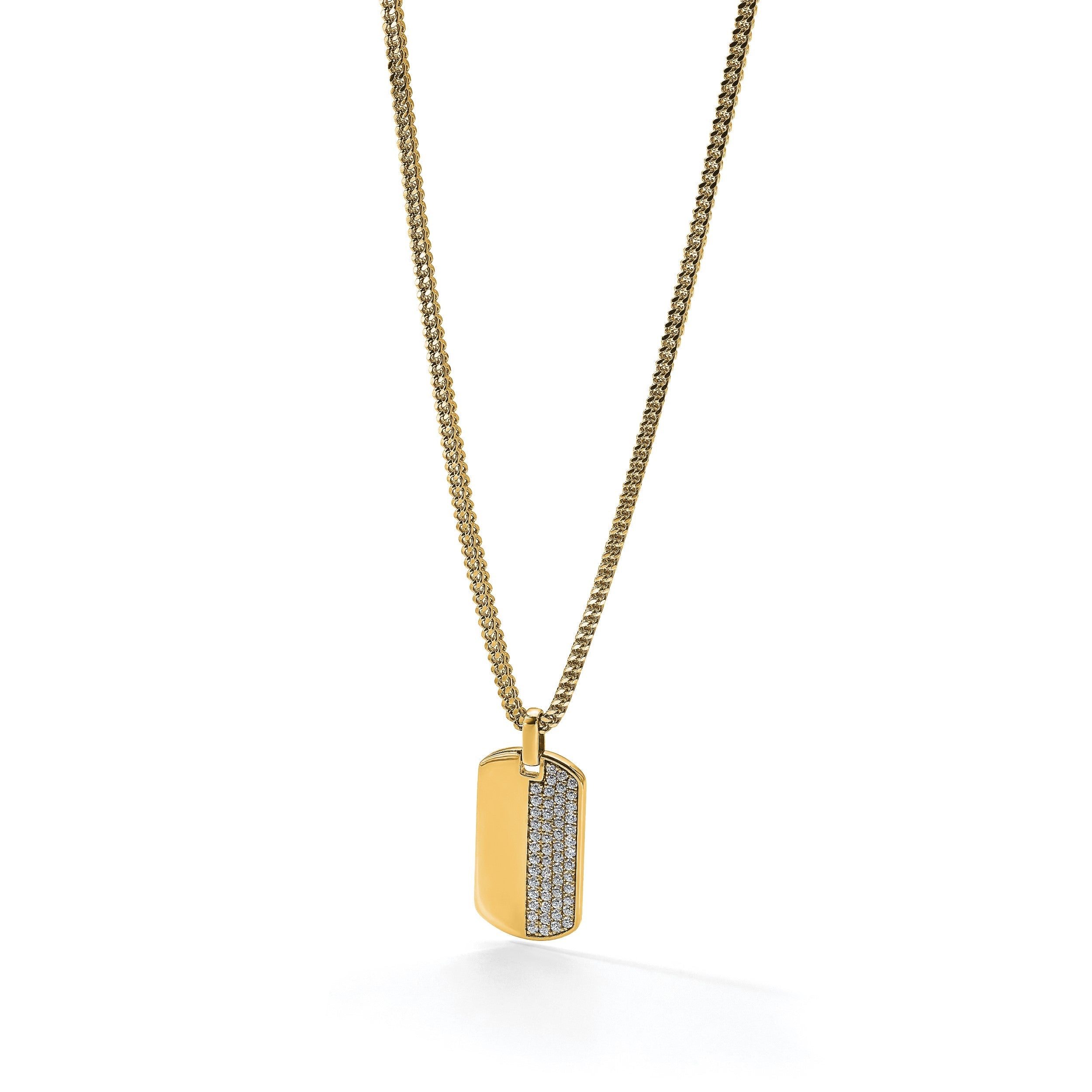 14K Gelbgold True Origin Herren 1 Karat Im Labor Gezüchtet Diamant Vs D E F Erkennungsmarke Anhänger