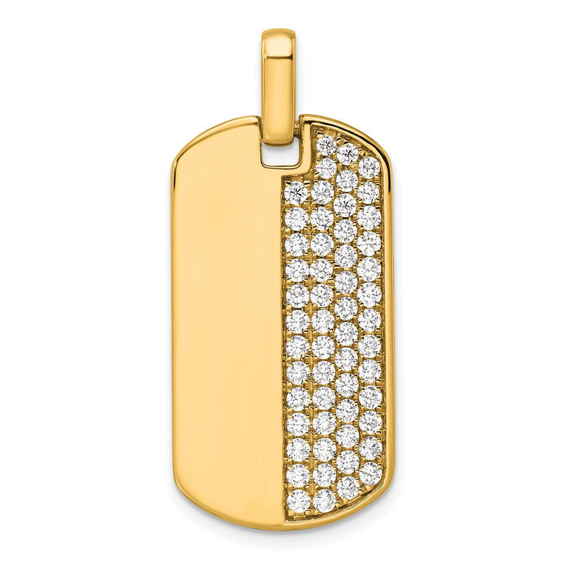 14K Gelbgold True Origin Herren 1 Karat Im Labor Gezüchtet Diamant Vs D E F Erkennungsmarke Anhänger