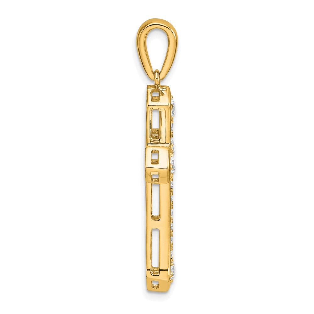 14K Gelbgold True Origin 3/4 Karat Im Labor Gezüchtet Diamant Vs D E F Kreuz Anhänger