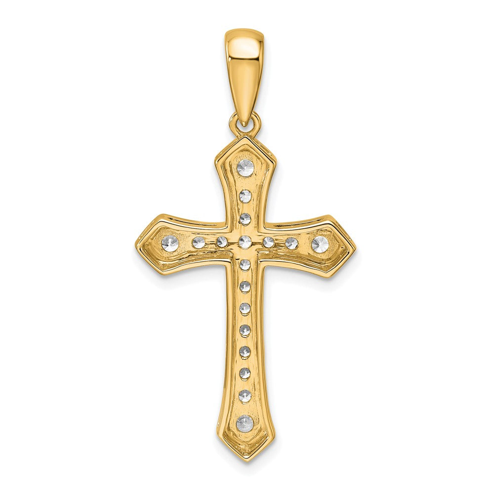 14K Gelbgold True Origin 3/4 Karat Im Labor Gezüchtet Diamant Vs D E F Kreuz Anhänger