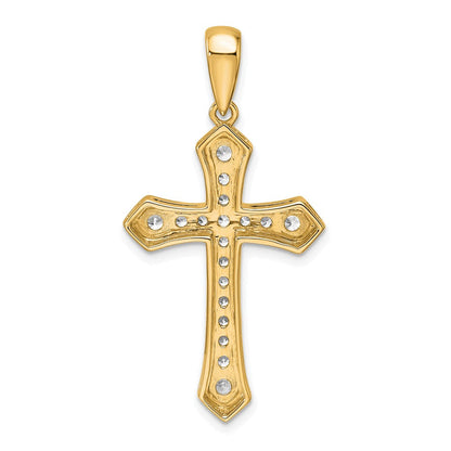 14K Gelbgold True Origin 3/4 Karat Im Labor Gezüchtet Diamant Vs D E F Kreuz Anhänger
