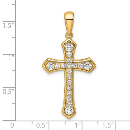 14K Gelbgold True Origin 3/4 Karat Im Labor Gezüchtet Diamant Vs D E F Kreuz Anhänger
