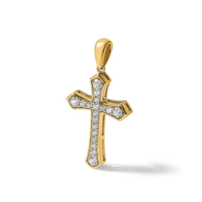 14K Gelbgold True Origin 3/4 Karat Im Labor Gezüchtet Diamant Vs D E F Kreuz Anhänger