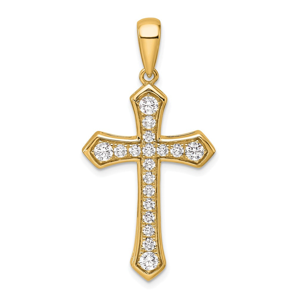 14K Gelbgold True Origin 3/4 Karat Im Labor Gezüchtet Diamant Vs D E F Kreuz Anhänger