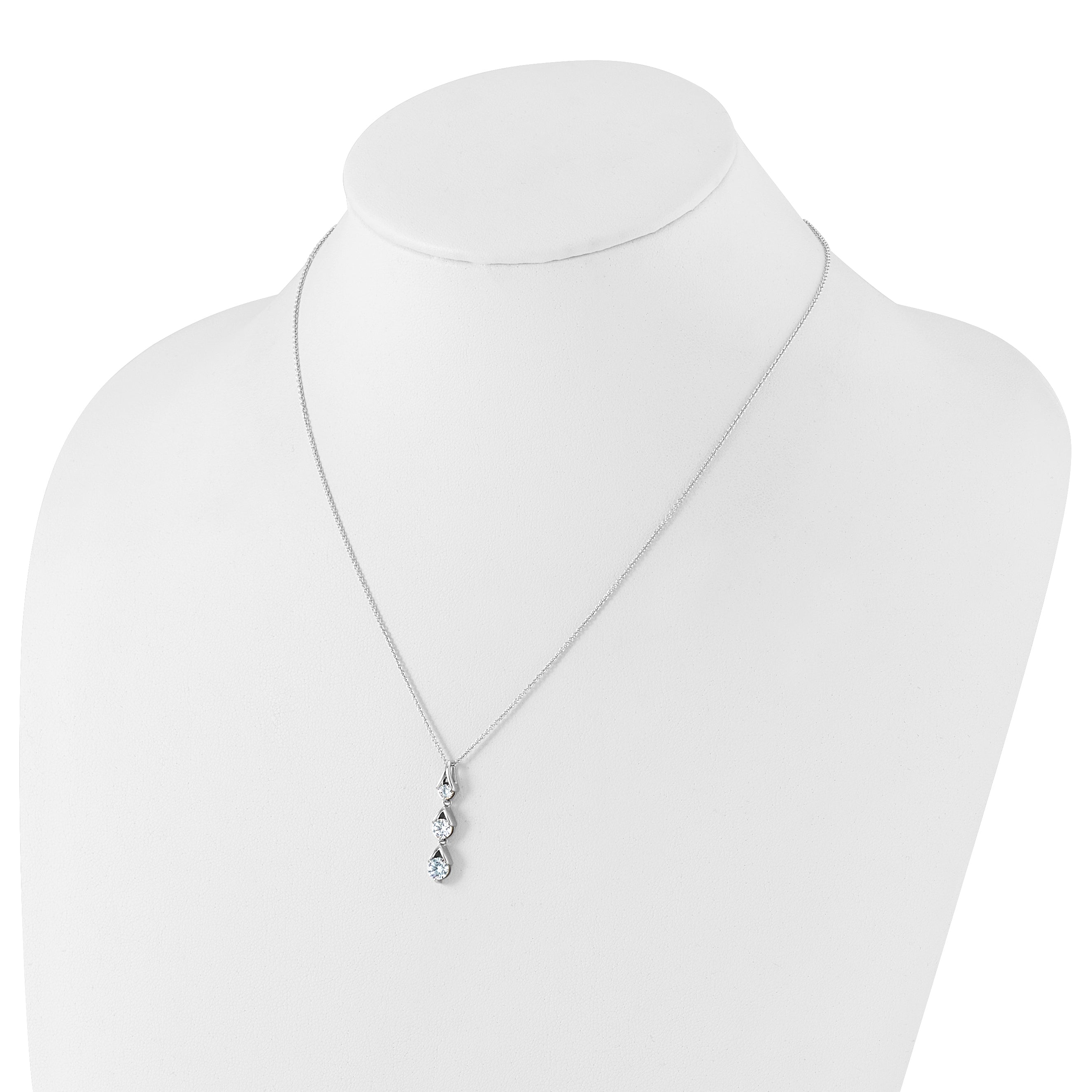 14K Weißgold True Origin 1 Karat Im Labor Gezüchtet Diamant Vs Def 18 Zoll Dreistein Anhänger Halskette