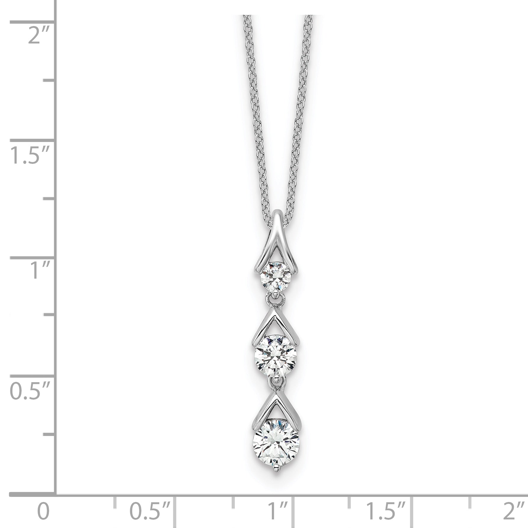 14K Weißgold True Origin 1 Karat Im Labor Gezüchtet Diamant Vs Def 18 Zoll Dreistein Anhänger Halskette