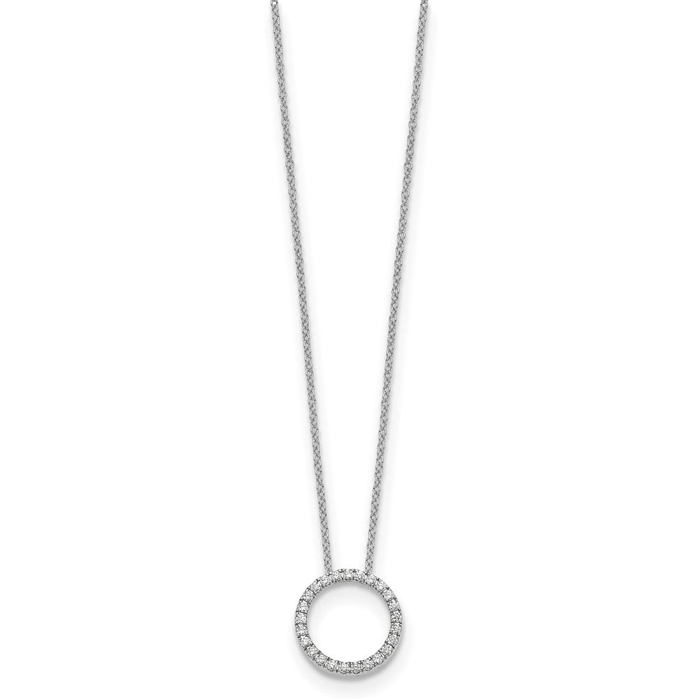 14K Weißgold Echt Diamant Kreis 18 Zoll Halskette