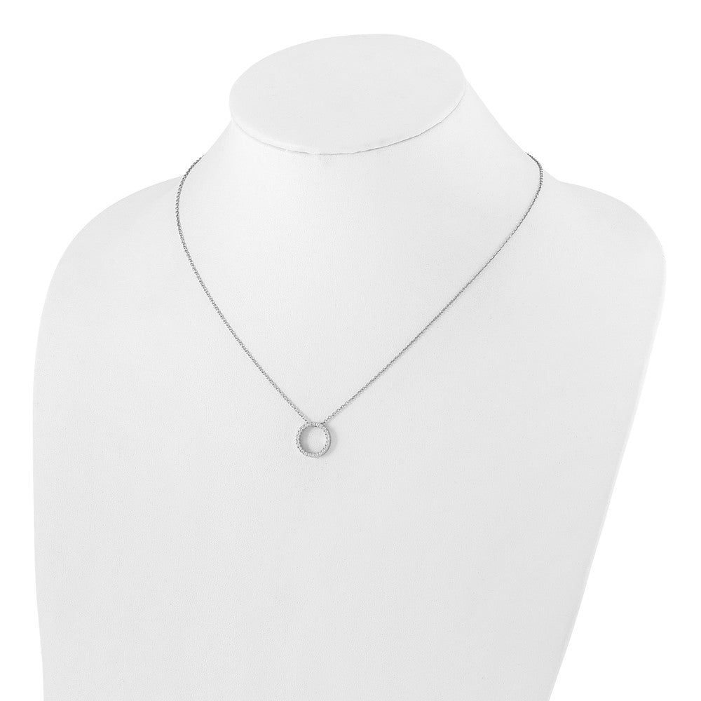 14K Weißgold Echt Diamant Kreis 18 Zoll Halskette