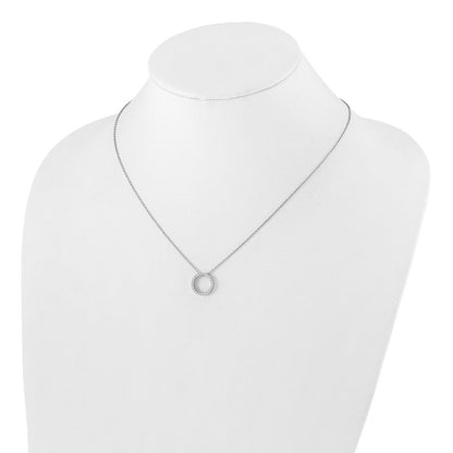 14K Weißgold Echt Diamant Kreis 18 Zoll Halskette