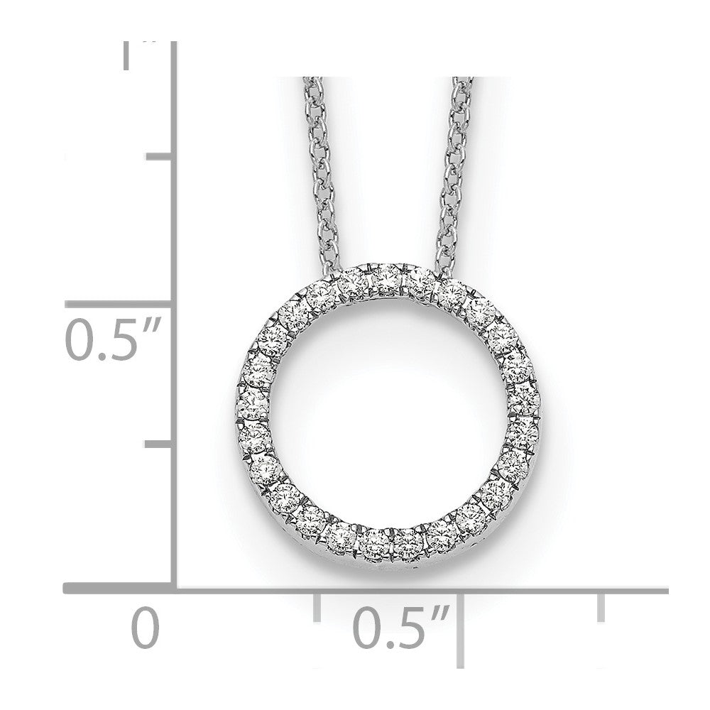 14K Weißgold Echt Diamant Kreis 18 Zoll Halskette