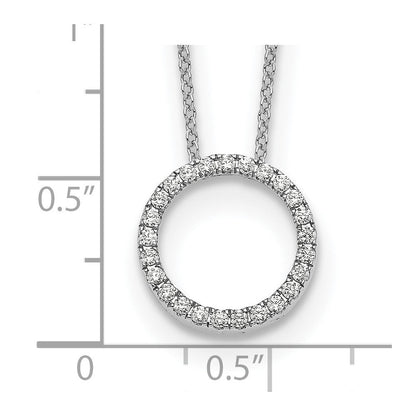 14K Weißgold Echt Diamant Kreis 18 Zoll Halskette