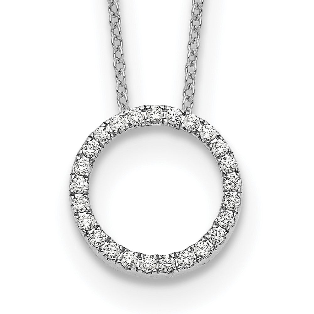 14K Weißgold Echt Diamant Kreis 18 Zoll Halskette