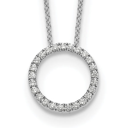 14K Weißgold Echt Diamant Kreis 18 Zoll Halskette