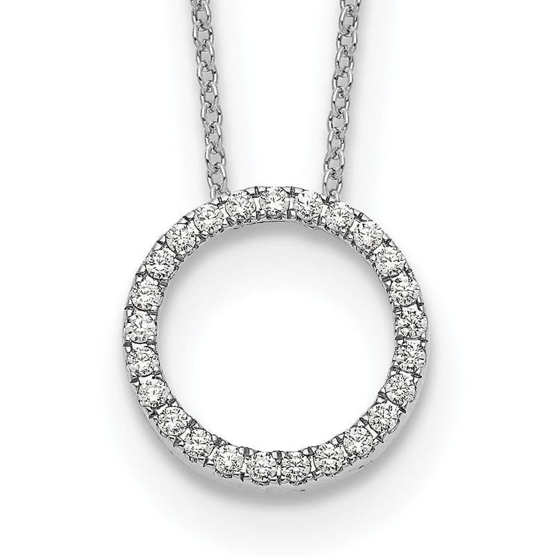 14K Weißgold Echt Diamant Kreis 18 Zoll Halskette