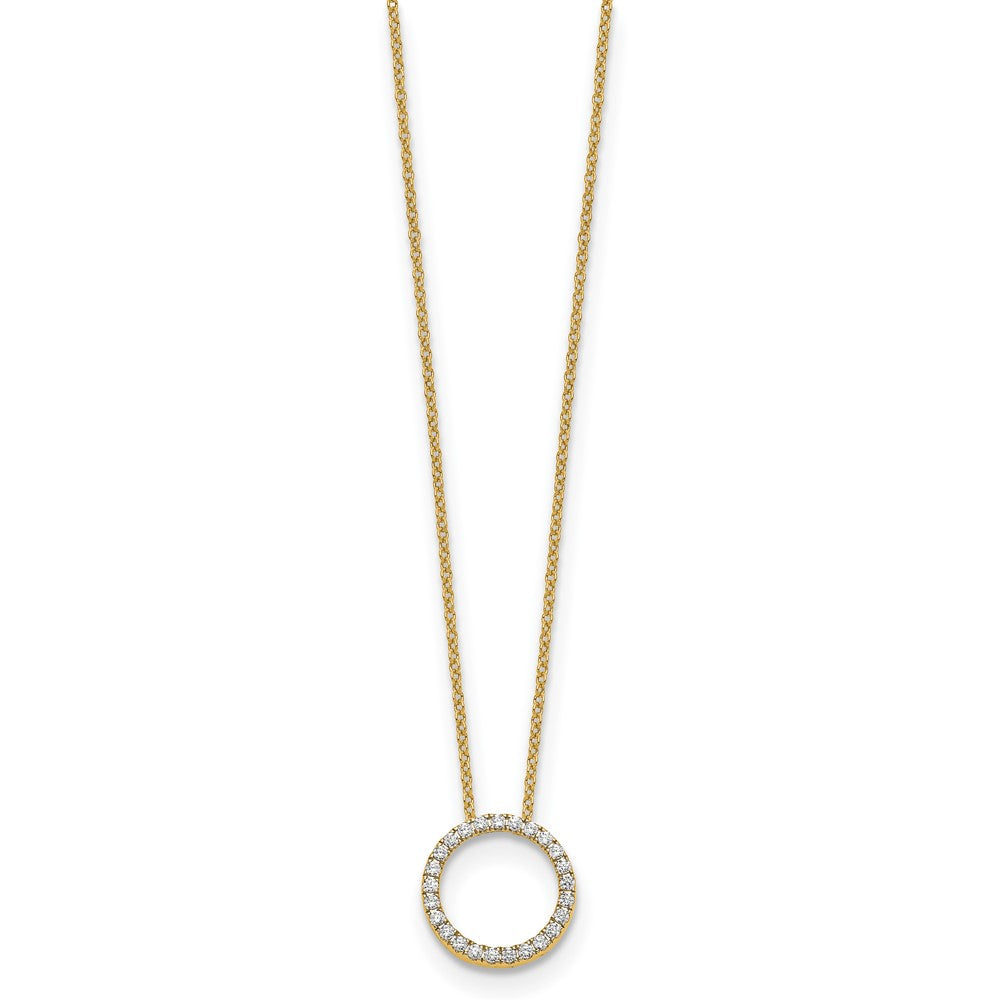 14K Gelbgold True Origin 1/4 Karat Im Labor Gezüchtet Diamant Vs Def 18 Zoll Memoire Anhänger Halskette