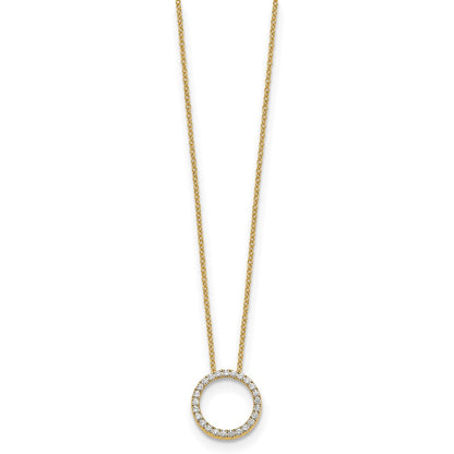 14K Gelbgold True Origin 1/4 Karat Im Labor Gezüchtet Diamant Vs Def 18 Zoll Memoire Anhänger Halskette