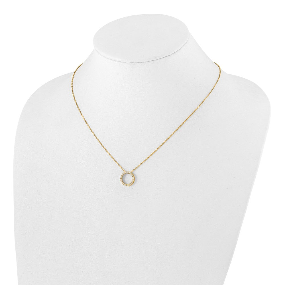 14K Gelbgold True Origin 1/4 Karat Im Labor Gezüchtet Diamant Vs Def 18 Zoll Memoire Anhänger Halskette