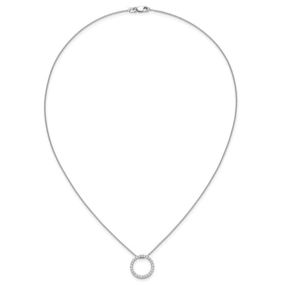 10K Weißgold Diamant Kreis 18 Zoll Halskette