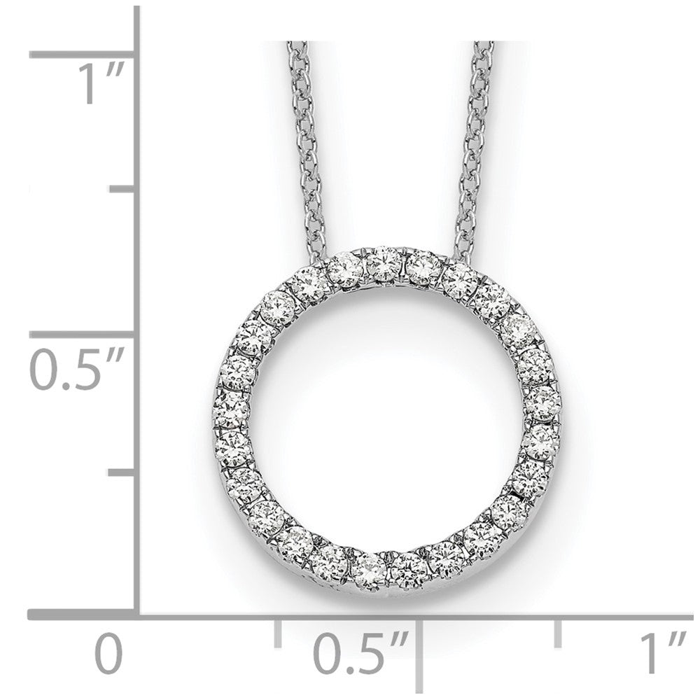10K Weißgold Diamant Kreis 18 Zoll Halskette