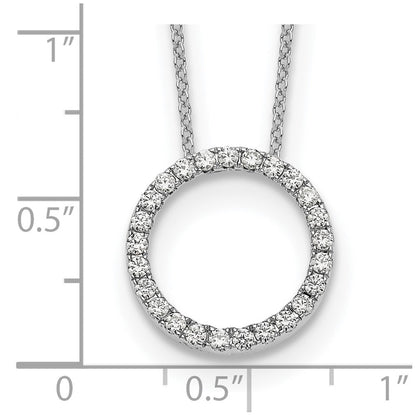 10K Weißgold Diamant Kreis 18 Zoll Halskette