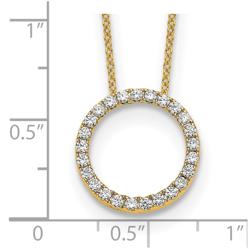 10K Gelbgold Diamant Kreis 18 Zoll Halskette