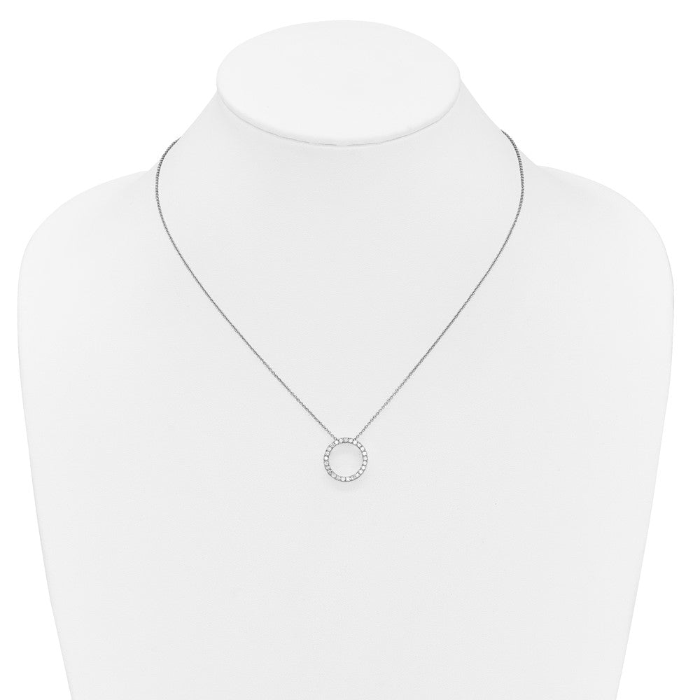 14K Weißgold Echt Diamant Kreis 18 Zoll Halskette