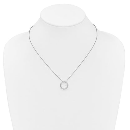 14K Weißgold Echt Diamant Kreis 18 Zoll Halskette
