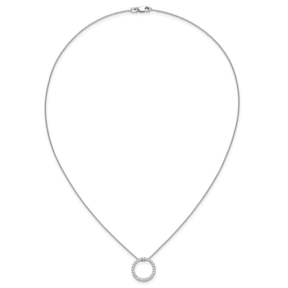 14K Weißgold Echt Diamant Kreis 18 Zoll Halskette