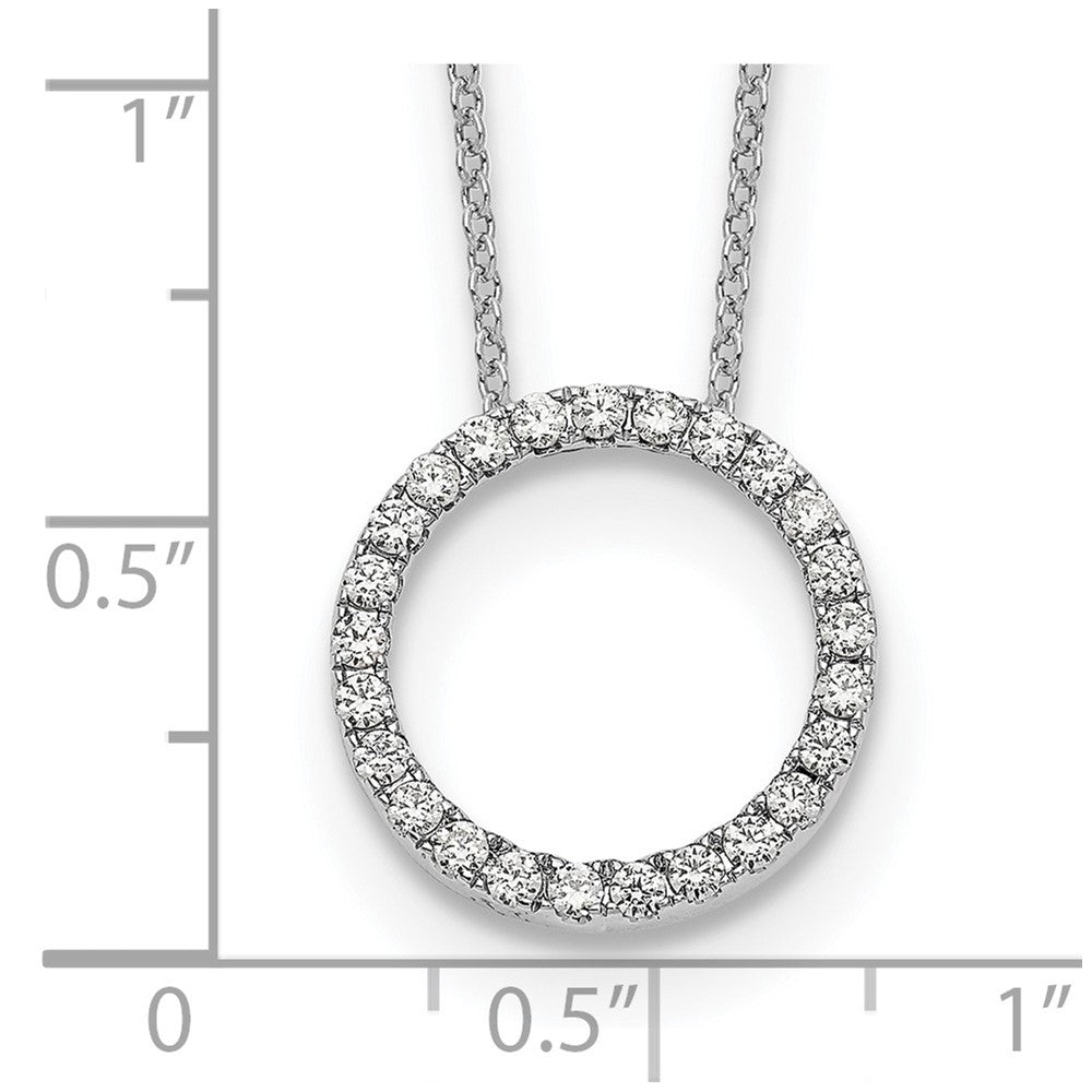 14K Weißgold Echt Diamant Kreis 18 Zoll Halskette