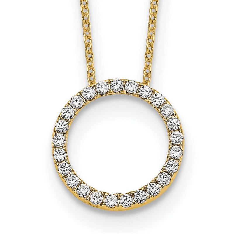 14K Gelbgold True Origin 1/2 Karat Im Labor Gezüchtet Diamant Vs Def 18 Zoll Memoire Anhänger Halskette