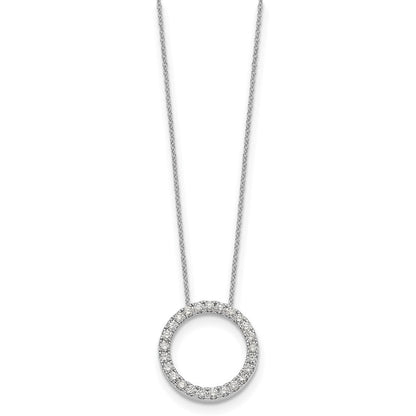 14K Weißgold Echt Diamant Kreis 18 Zoll Halskette